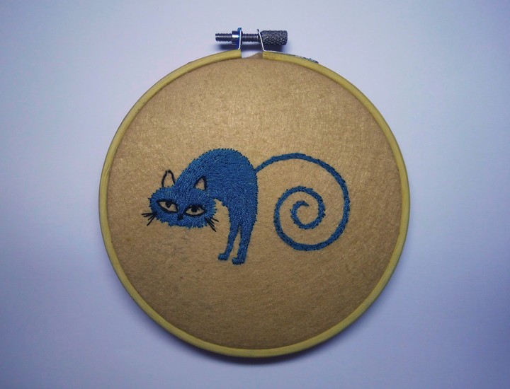 Hand Embroidery Cat