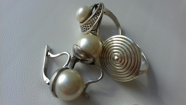 silver and pearls