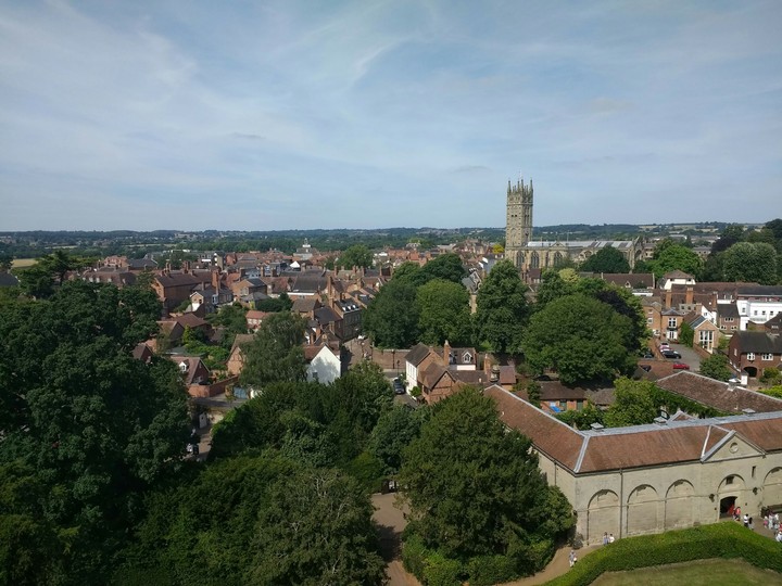 Warwick town from Warwick castle