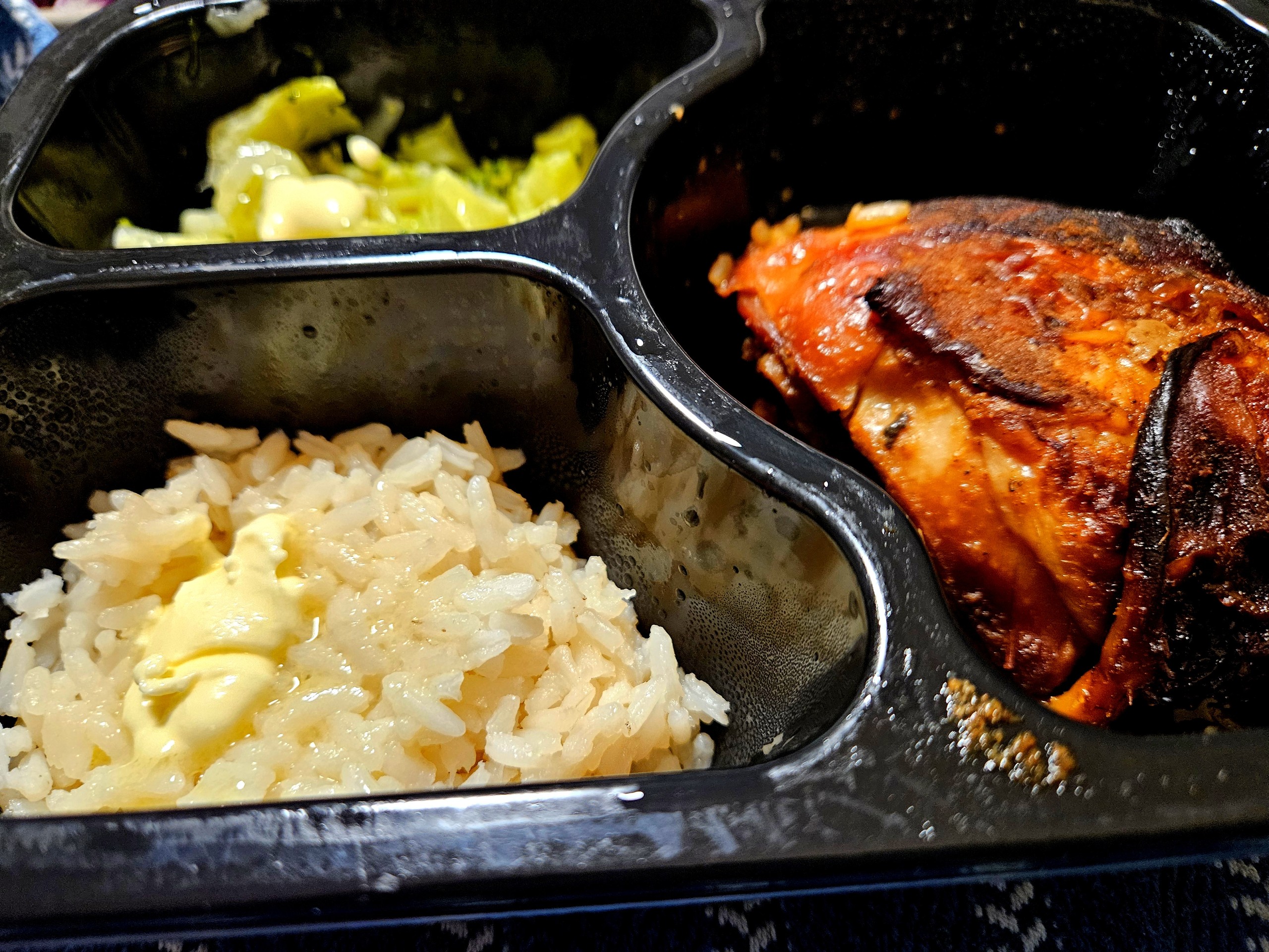 Honey Chicken, Lemon Rice, and Broccoli Cuts