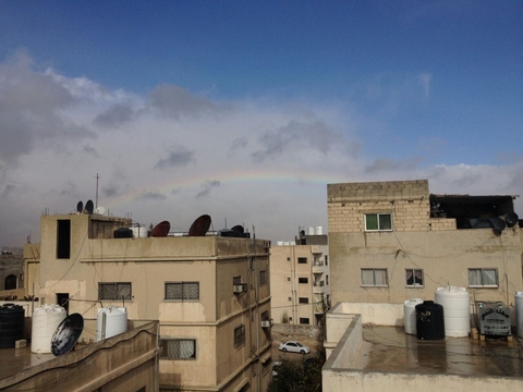 simple rain and rainbow