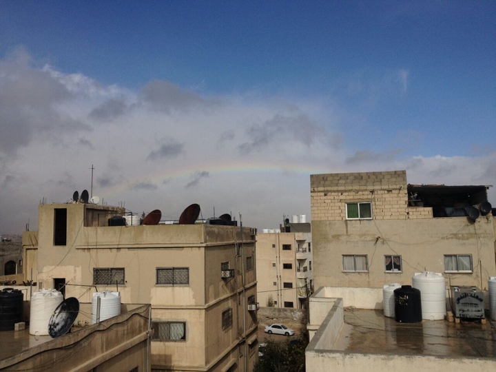 simple rain and rainbow