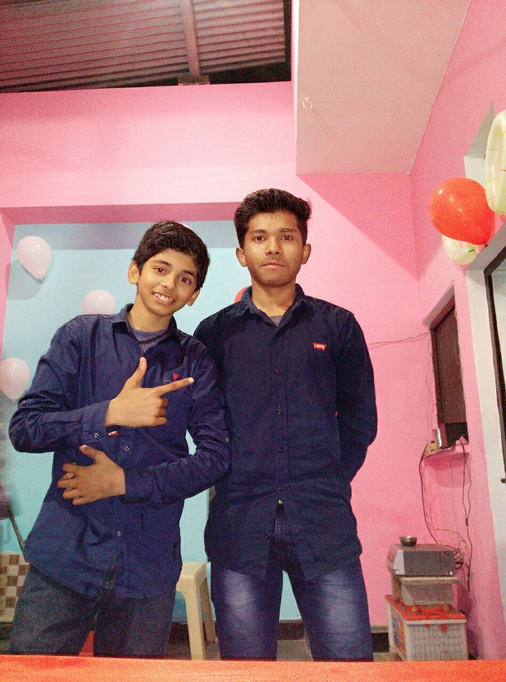 With cousin