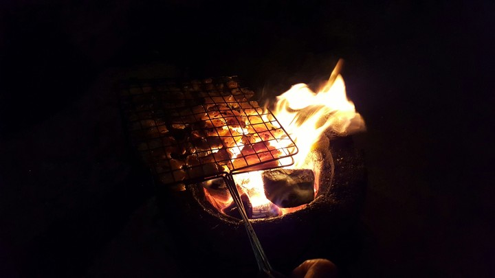 Hot BBQ fire