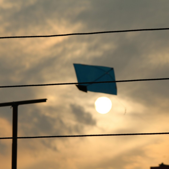 kite at sunset