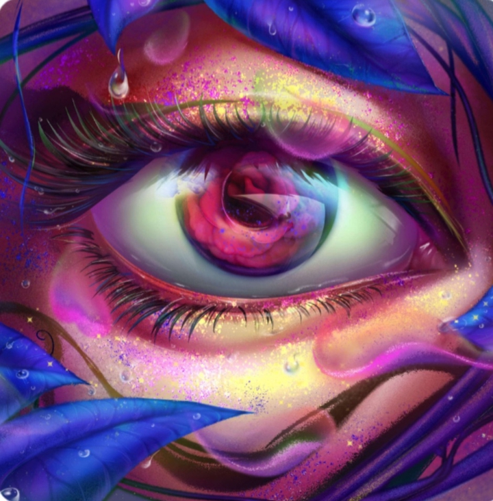 Auge mit Rose