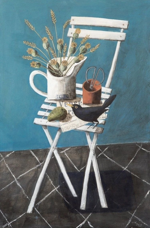 Chair, flowerpot वॉलपेपर
