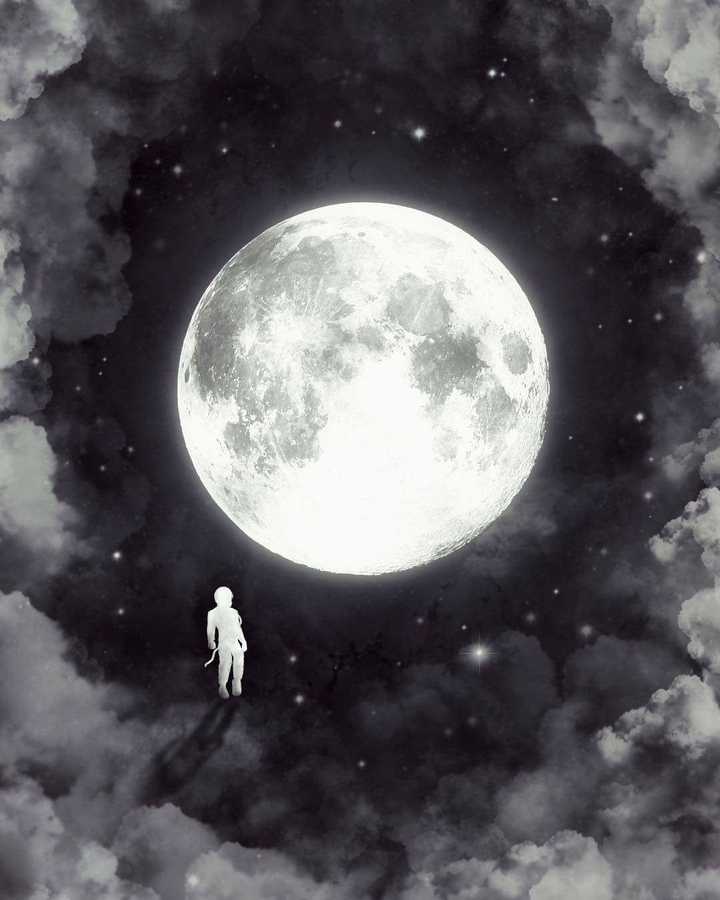 Glowing moonlit night