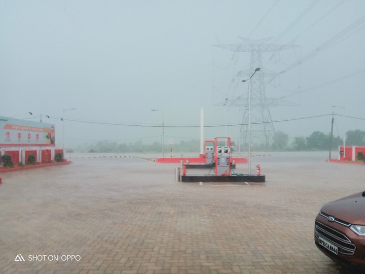 Rain at Fuel Station....