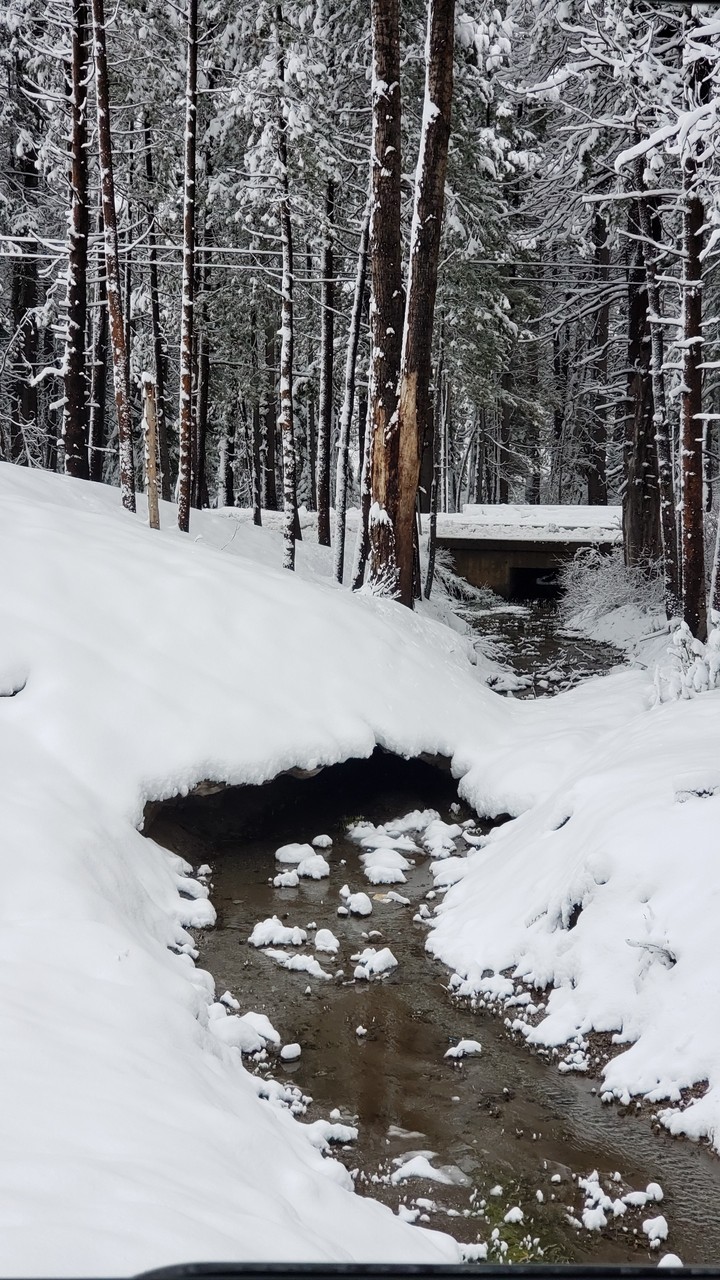 still snowing on the mountains