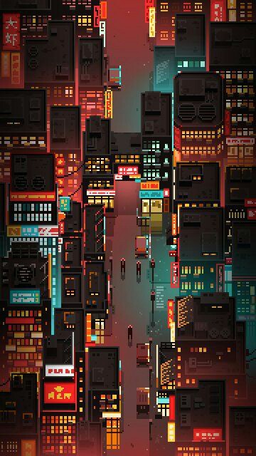 pixel art city