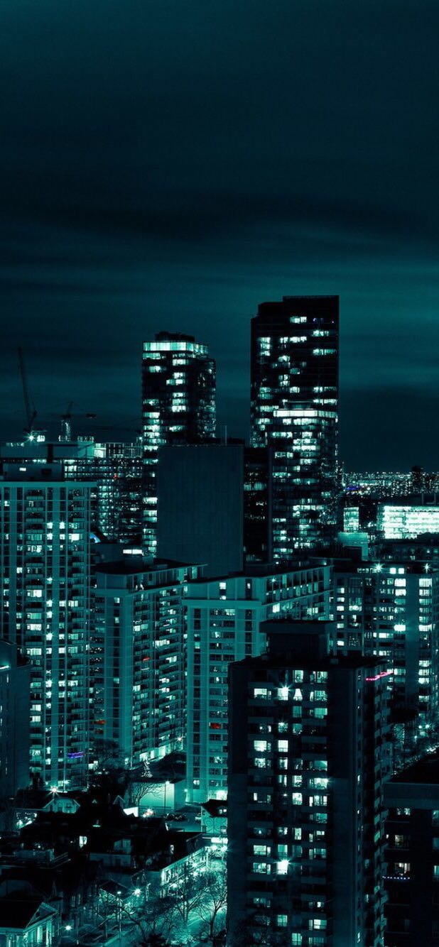 blue cityscape