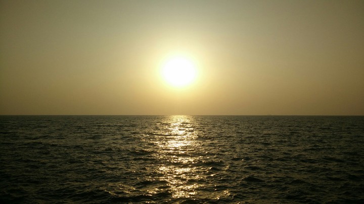 Sunset vast expanse of sea