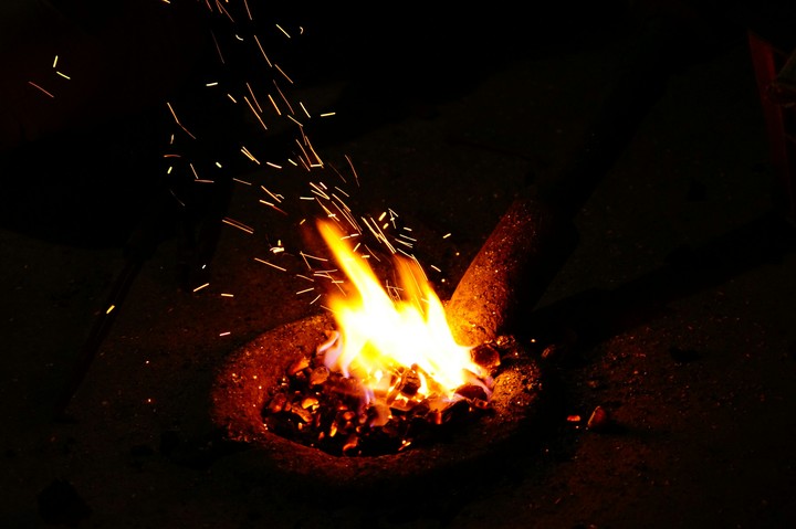 The fire