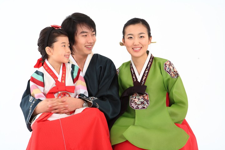 Family in Korean Dress