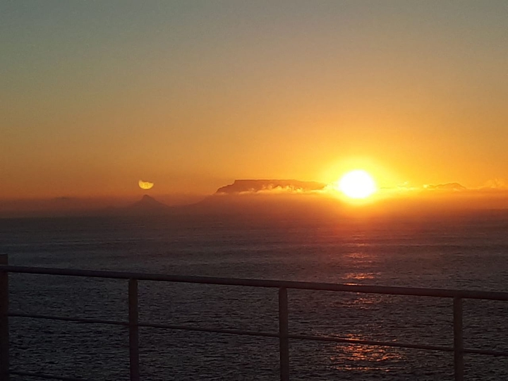 Sunset with moon