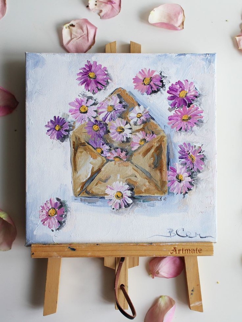 Purple Daisies Painting