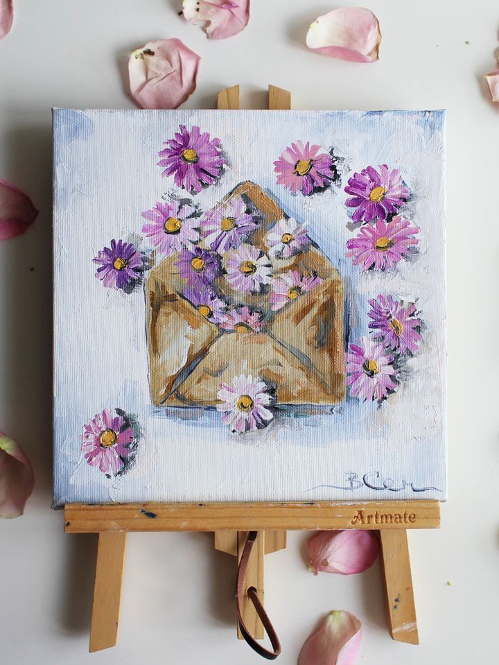 Purple Daisies Painting