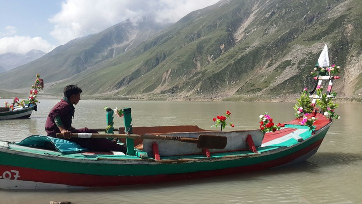 Boating in a lake