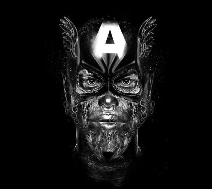 capitan america/gris