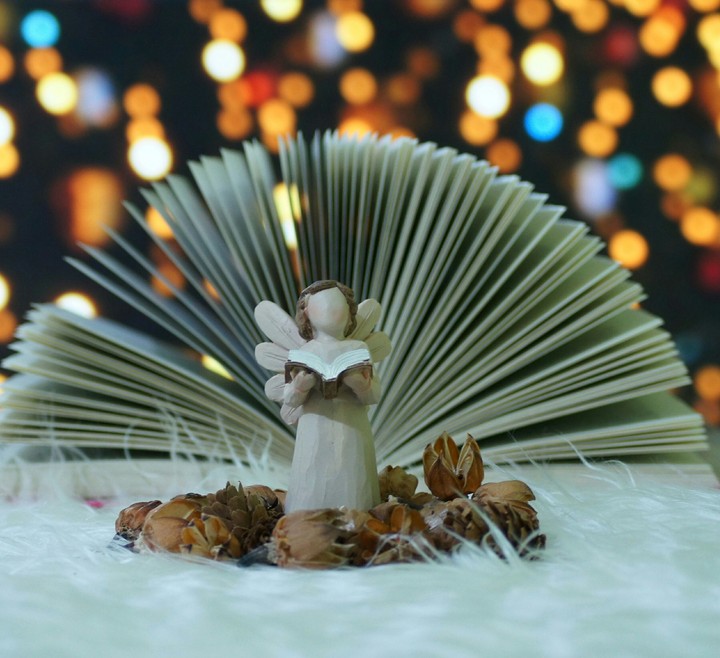 book and angel
