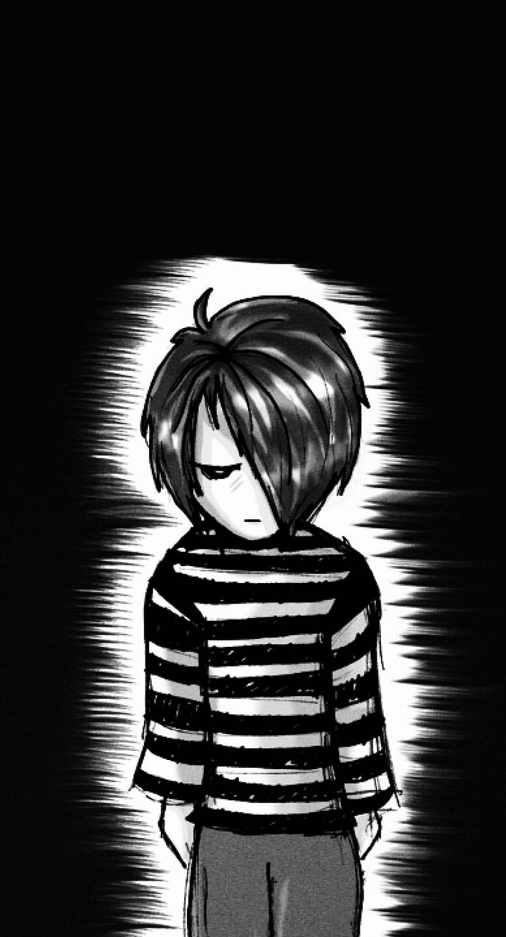 Alone boy drwing
