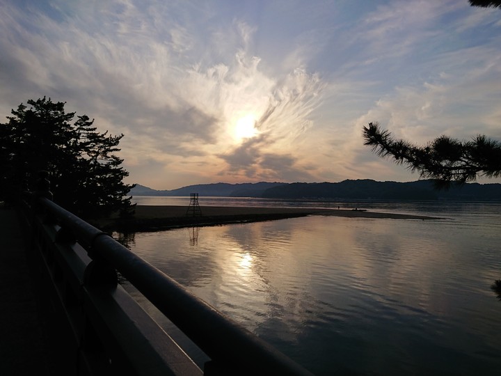 天橋立で日の出