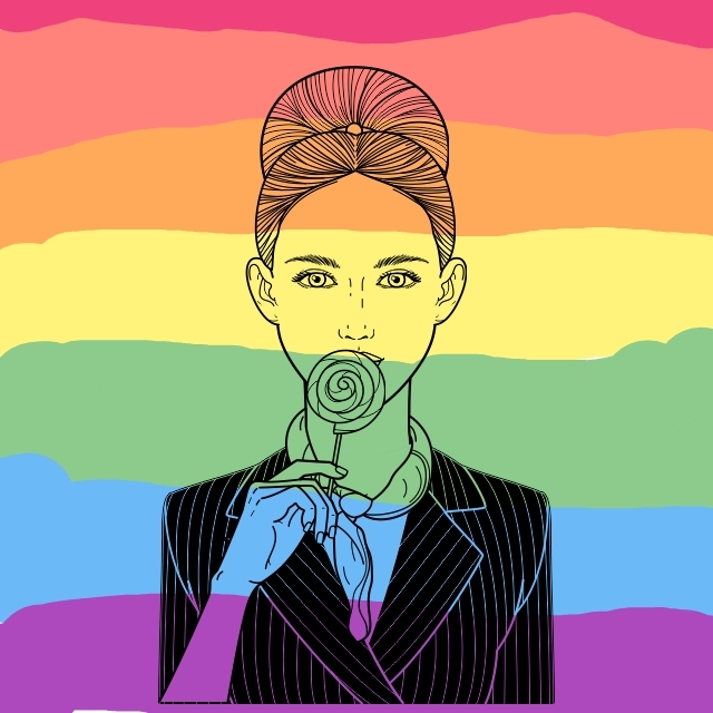 rainbow woman
