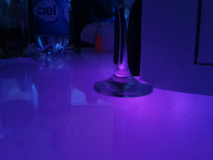 Glass table with light