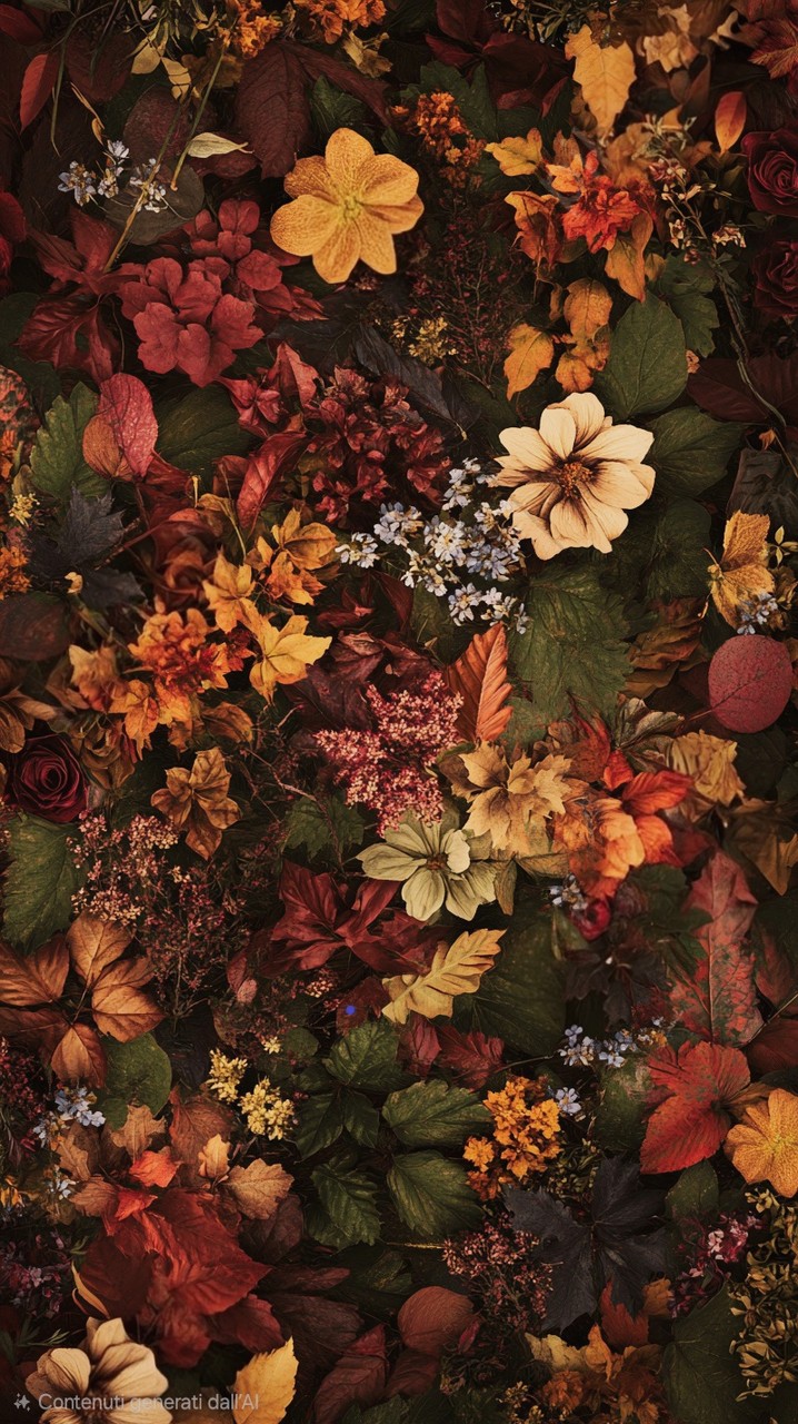 AUTUMN FLOWERS and LEAVES