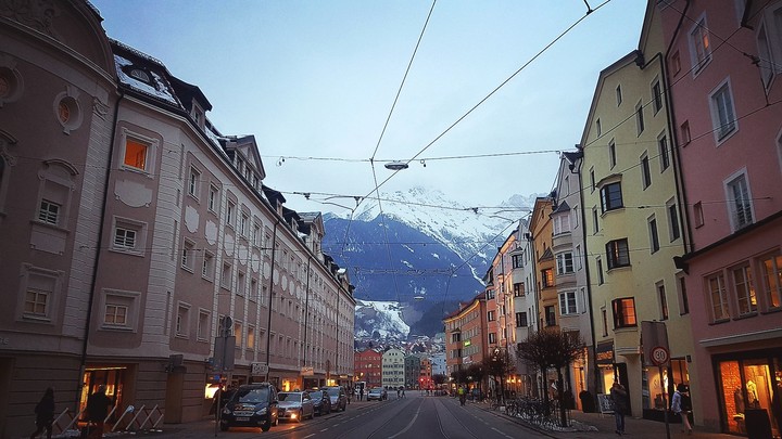 Austrian Old Town, Alps Mountains