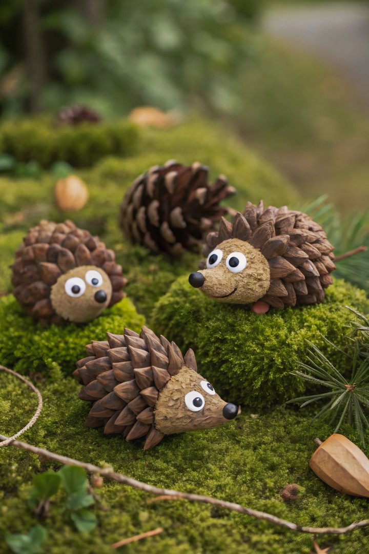 CUTE PINECONE HEDGEHOGS