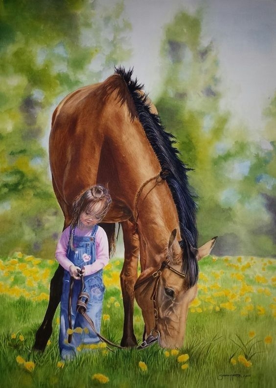 little girl & hors