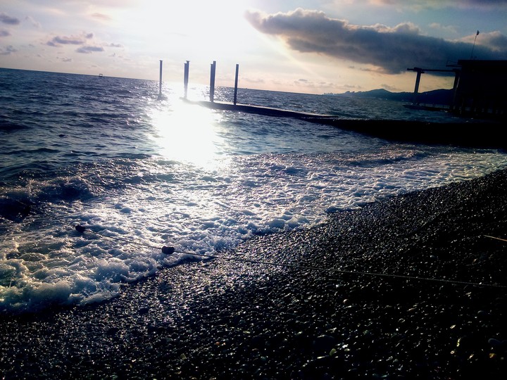 Evening on the coast of Black Sea