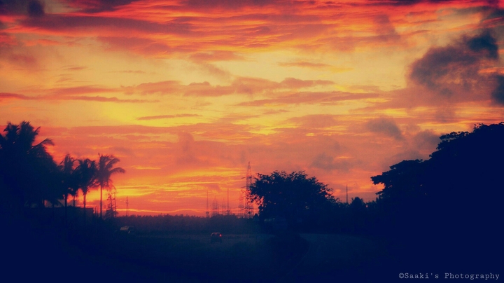 #Sunset #evening #pleasant #saaki #nature #scenic #sky #red