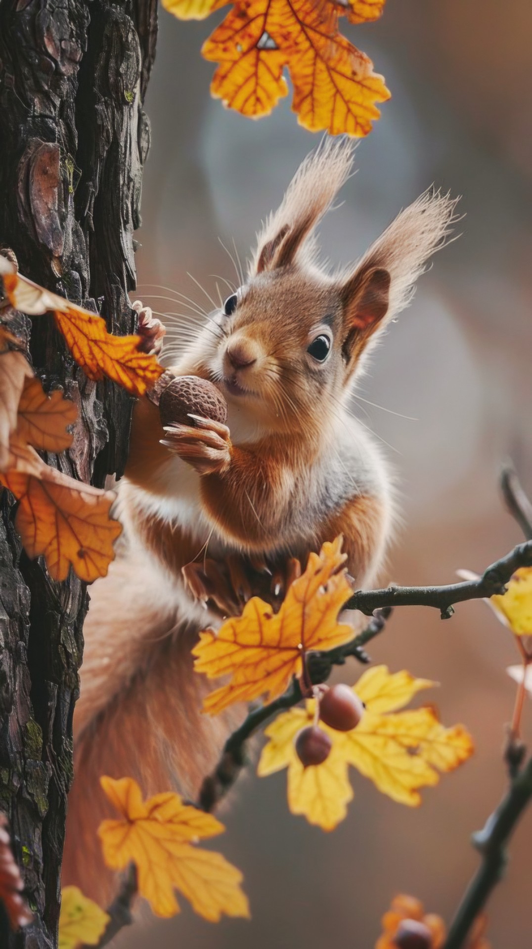 SQUIRREL WITH AN ACORN