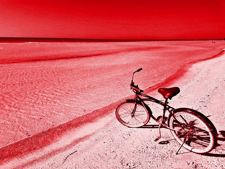 #Bicycle #Beach #Red