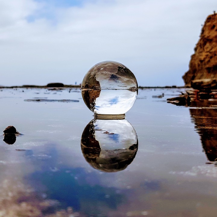 Lensball in the water