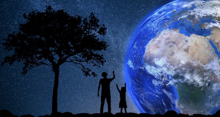 behind the earth
