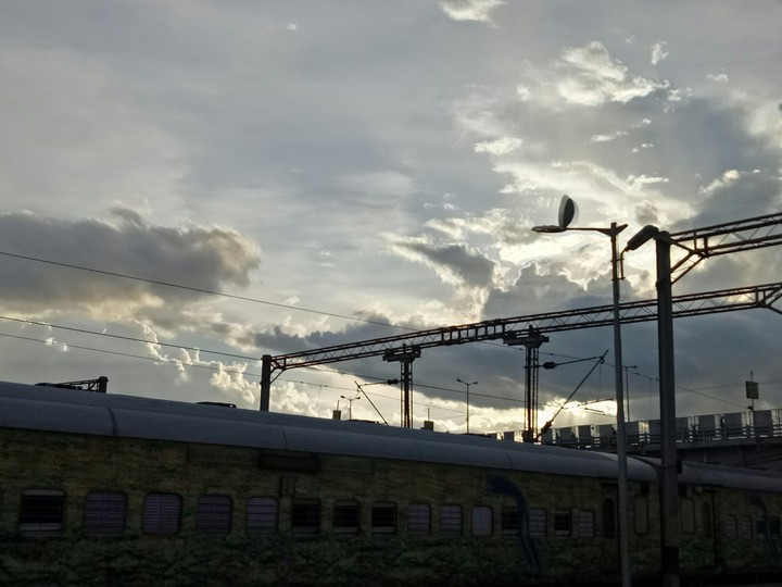 Sunset in station