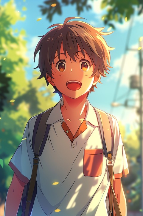 Boy anime school