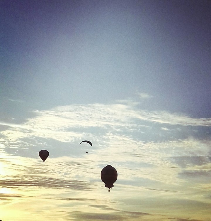 #sunset #balloons #clouds