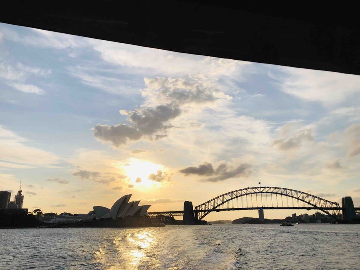 Sydney Opera house & harbour bridge # sunset