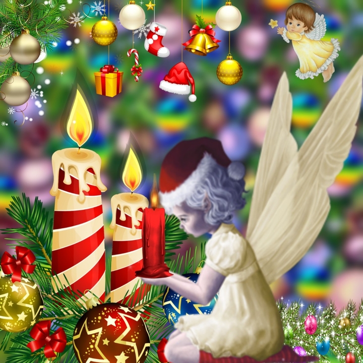Angel im Kerzenlicht