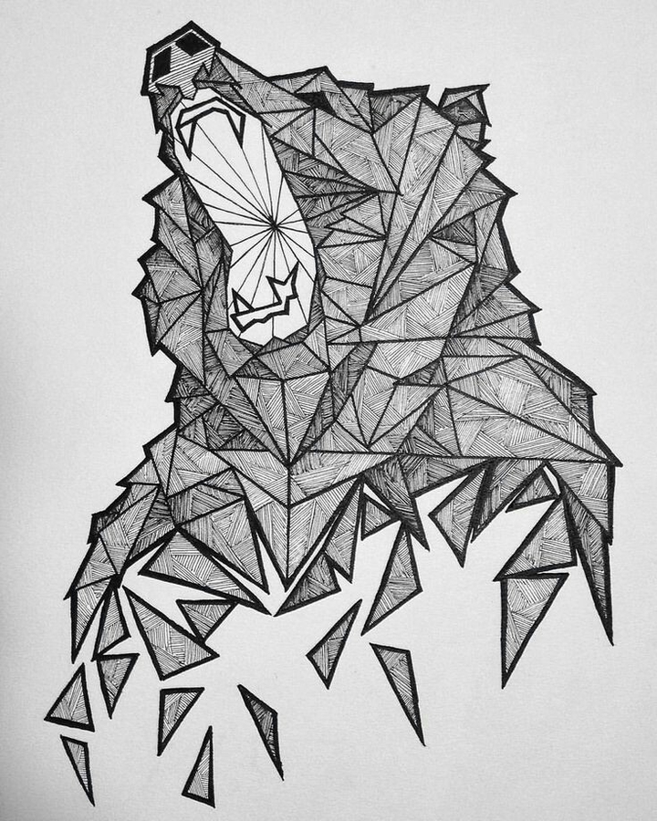 Triangle art of bear.