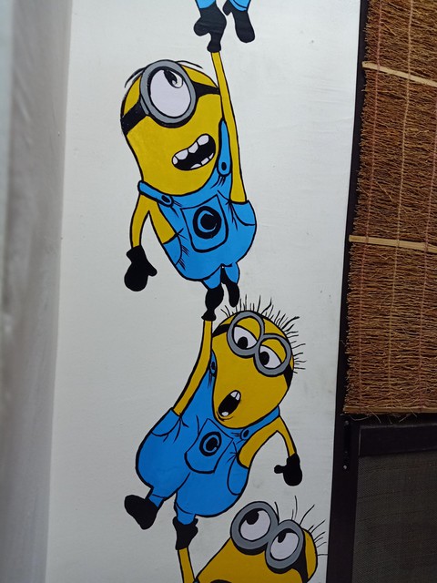 My wallpainting. .frnds. . Minions. . Hows it. ?
