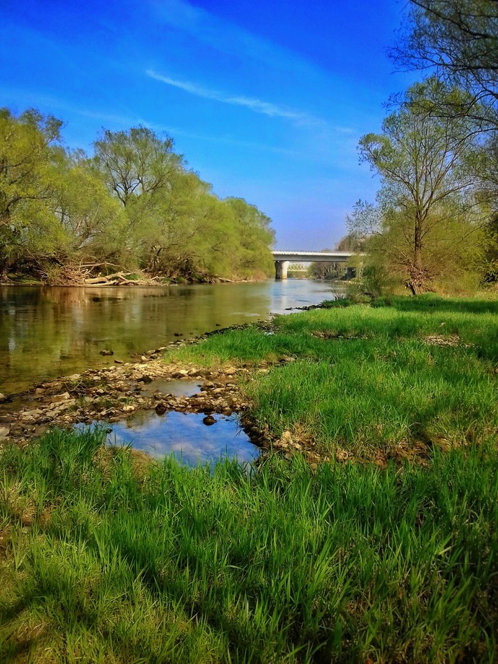 River and a blue Sky