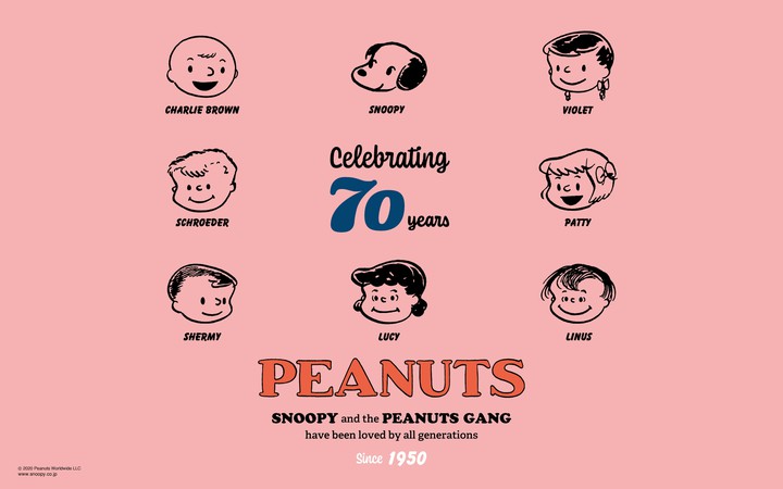 PEANUTS Gang celebrating 70 years