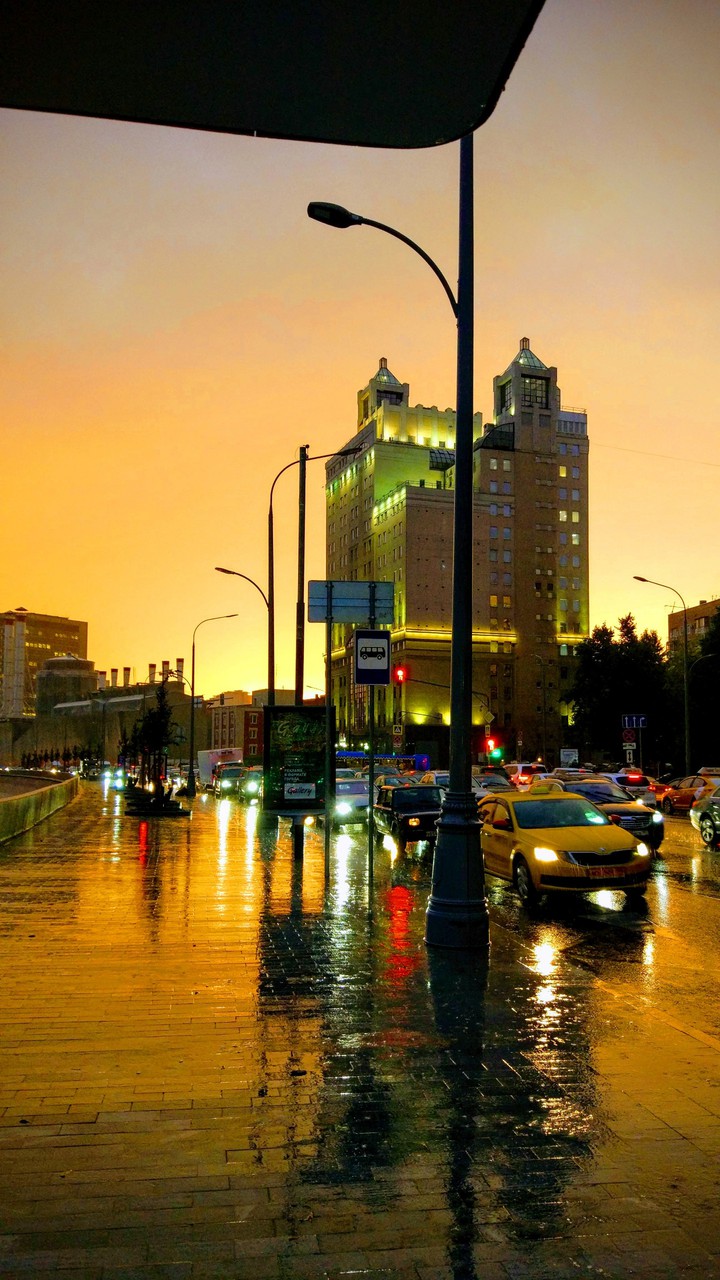 Rainy evening in Moscow
