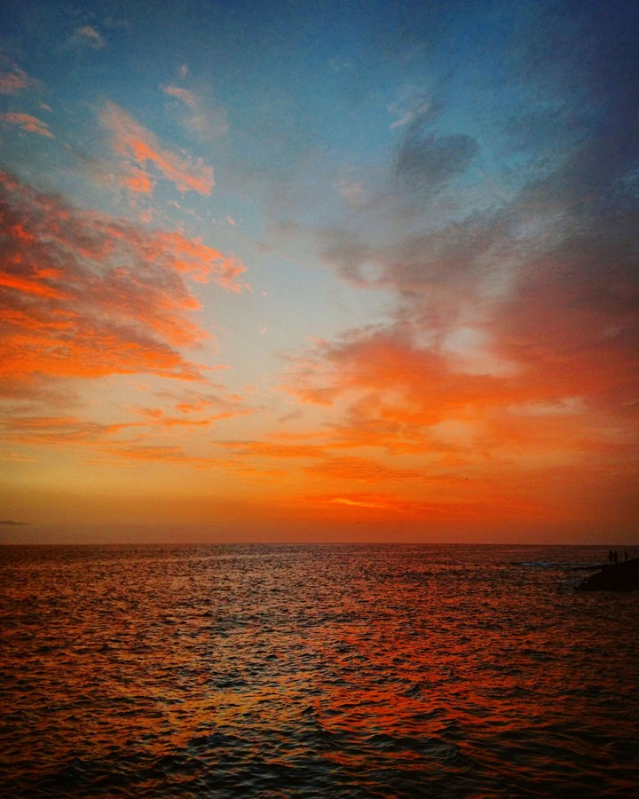 Sunset and the sea.